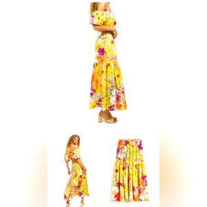 H&M Patterned Maxi Skirt